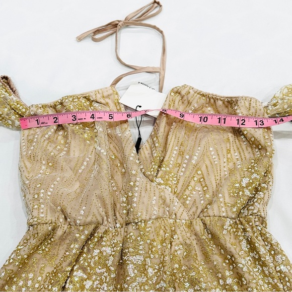 NWT Hello Molly Shimmer Please Bronze Sparkle Romper - Picture 4 of 9